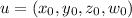 u = (x_{0}, y_{0}, z_{0}, w_{0})