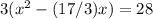 3(x^{2} -(17/3)x)=28