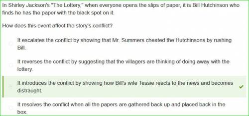 In shirley jackson's the lottery, when everyone opens the slips of paper, it is bill hutchinson wh