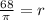 \frac{68}{\pi}=r