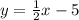 y =  \frac{1}{2}x  - 5