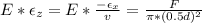 E* \epsilon_{z}=E* \frac {- \epsilon_{x}}{v}=\frac {F}{\pi*(0.5d)^{2}}