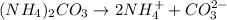 (NH_4)_2CO_3\rightarrow 2NH_4^{+}+CO_3^{2-}