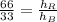 \frac{66}{33}= \frac{h_R}{h_B}