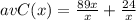 avC(x)= \frac{89x}{x} + \frac{24}{x}