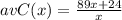 avC(x)= \frac{89x+24}{x}