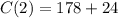 C(2)=178+24