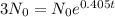 3N_{0} = N_{0}e^{0.405t}