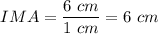 IMA=\dfrac{6\ cm}{1\ cm}=6\ cm