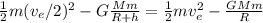\frac{1}{2}m(v_e/2)^2-G\frac{Mm}{R+h} = \frac{1}{2}mv_e^2-\frac{GMm}{R}