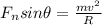 F_n sin\theta = \frac{mv^2}{R}