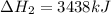 \Delta H_2=3438kJ