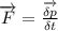 \overrightarrow F=\frac{\overrightarrow{\delta p}}{\delta t}