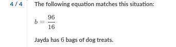 Jayda takes her dog rolo to obedience training once each week. jayda bought a box of 969696 dog trea