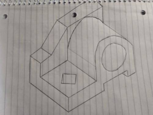 Can anyone  draw a free hand sketch of this drawing as in isometric projection (third angle orthogra