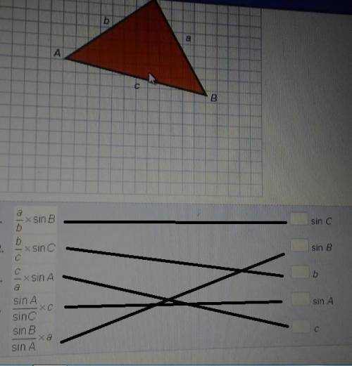 Match each value with its formula for abc. (the triangle has c at the top sorry)