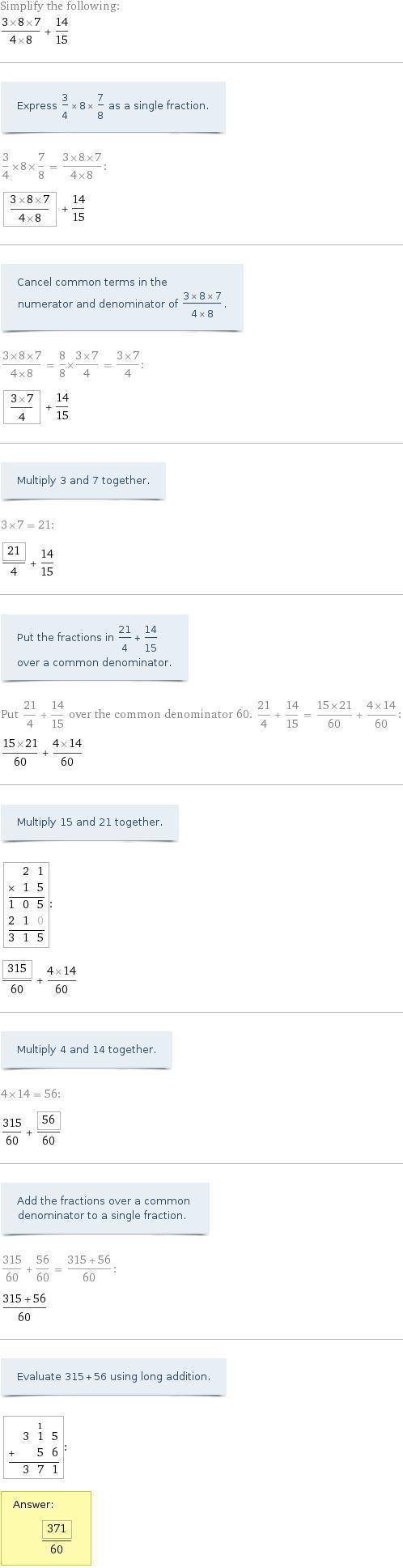 Simplify the expression. which of the following is the answer as a fraction in lowest terms?