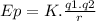 Ep=K.\frac{q1.q2}{r}