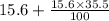 15.6+\frac{15.6\times 35.5}{100}