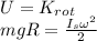 U=K_{rot}\\mgR=\frac{I_s\omega^2}{2}