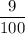 \dfrac{9}{100}