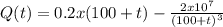 Q(t)=0.2x(100+t)-\frac{2x10^{7} }{(100+t)^{3} }