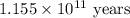 1.155\times 10^{11}\text{ years}