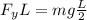 F_y L = mg\frac{L}{2}