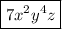 \boxed{7x^2y^4z}