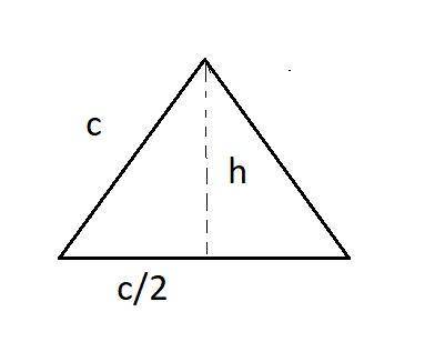 An equiangular triangle has one side of length six inches. what is the height of the triangle, drawn