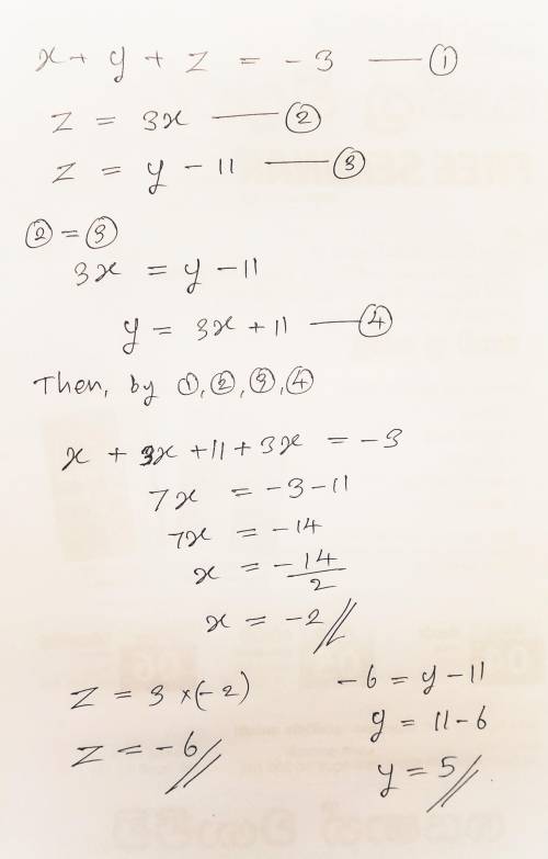 Need  with this problem, . the sum of three numbers is -3. the last number is three times the first.