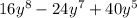 16y^8-24y^7+40y^5