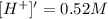 [H^+]'=0.52 M