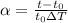 \alpha = \frac{t-t_0}{t_0 \Delta T}