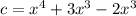 c=x^4+3x^3-2x^3