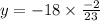 y=-18\times\frac{-2}{23}