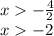 x - \frac {4} {2}\\x -2