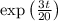 \exp\left(\frac{3t}{20} \right )