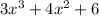 3 x^{3}+4 x^{2}+6