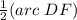 \frac{1}{2}(arc\ DF)