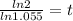 \frac{ln2}{ln1.055}=t