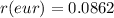 r(eur)=0.0862