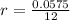 r=\frac{0.0575}{12}