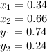 x_1=0.34\\x_2=0.66\\y_1=0.74\\y_2=0.24