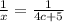 \frac{1}{x}=\frac{1}{4c+5}