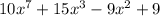 10x^7+15x^3-9x^2+9