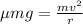 \mu mg=\frac{mv^2}{r}