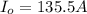 I_{o}=135.5 A