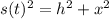 s(t)^2={h^2+x^2}