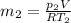 m_2 = \frac{p_2V}{RT_2}